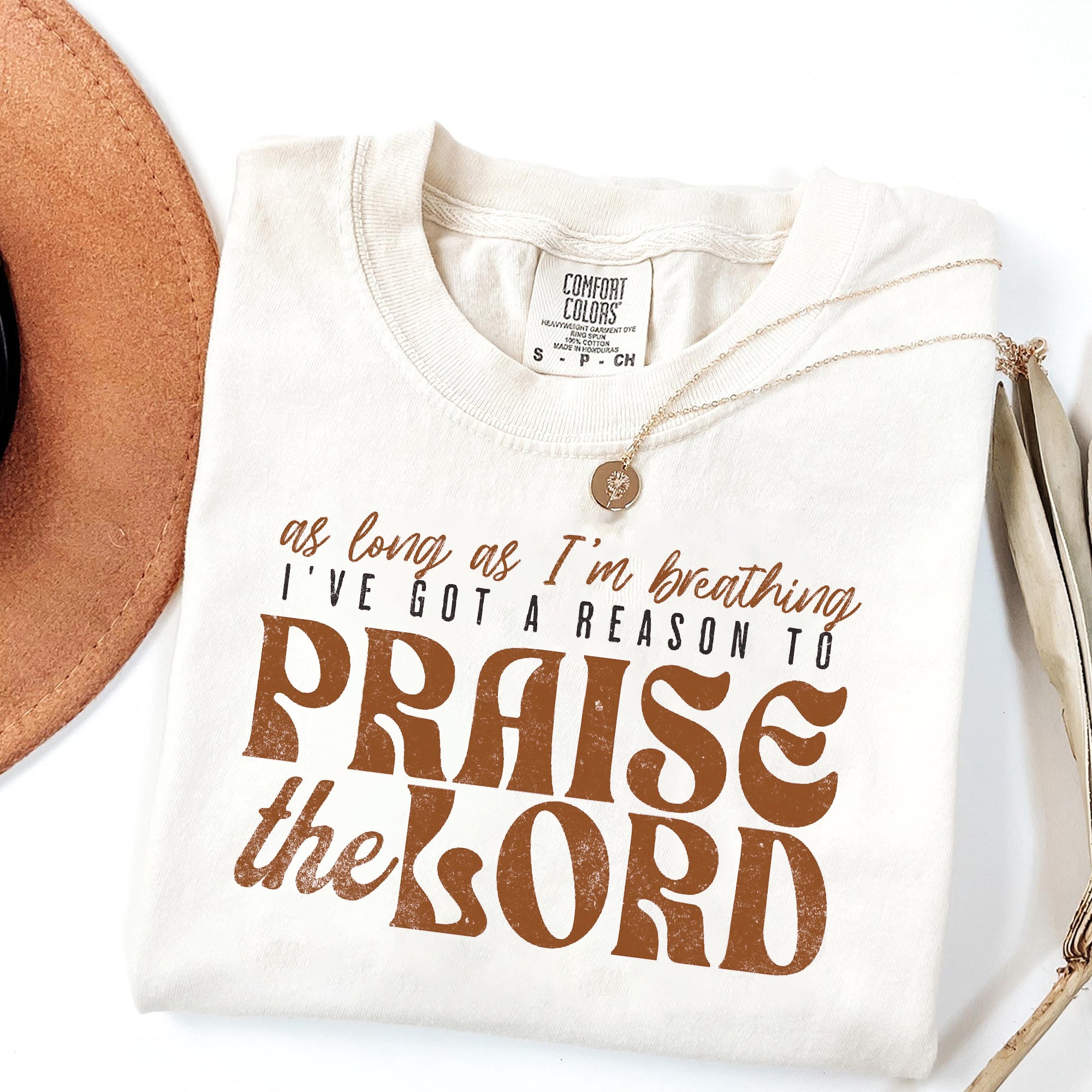 Comfort Colors® As Long As I'm Breathing I've Got a Reason to Praise Shirt, Praise the Lord Jesus Shirt, Christian Worship T Shirt, Retro Christian Shirt